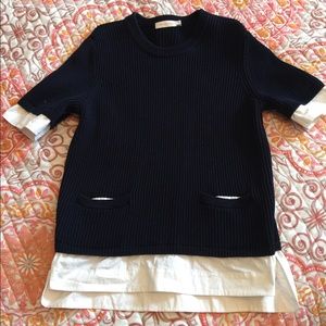 Tory Burch Rosemary “Layered Look” sweater